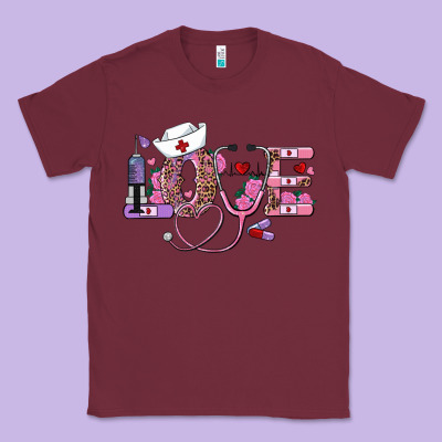 Valentine's Day Nurse Love Classic Tee Designed By Ranaportraitstore