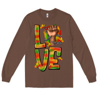 Chestnut love juneteenth with fist Long Sleeve Tee - texasbilliewilder