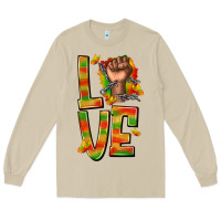 Mushroom love juneteenth with fist Long Sleeve Tee - texasbilliewilder