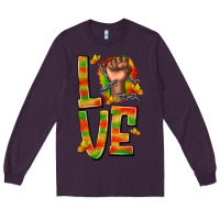Plum love juneteenth with fist Long Sleeve Tee - texasbilliewilder