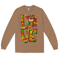 Toasted Coconut love juneteenth with fist Long Sleeve Tee - texasbilliewilder