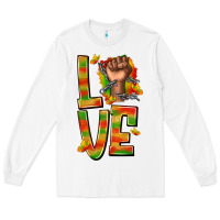 White love juneteenth with fist Long Sleeve Tee - texasbilliewilder