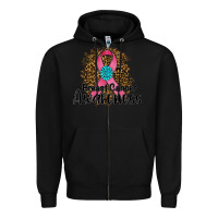 Black breast cancer awareness Zipper Hoodie - RanaPortraitStore