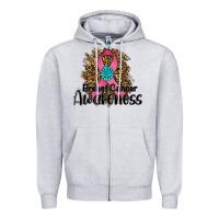 Heather Grey breast cancer awareness Zipper Hoodie - RanaPortraitStore
