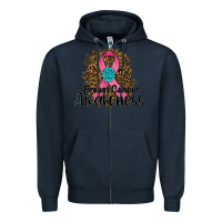 Navy breast cancer awareness Zipper Hoodie - RanaPortraitStore
