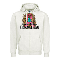 Oatmeal Heather breast cancer awareness Zipper Hoodie - RanaPortraitStore
