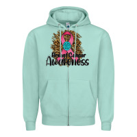 Seafoam breast cancer awareness Zipper Hoodie - RanaPortraitStore