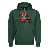 Sports Green breast cancer awareness Zipper Hoodie - RanaPortraitStore
