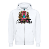 White breast cancer awareness Zipper Hoodie - RanaPortraitStore