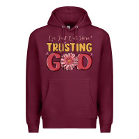 Burgundy i’m just out here trusting god Premium Hoodie - MaliasSmallBusiness