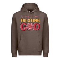 Coffee i’m just out here trusting god Premium Hoodie - MaliasSmallBusiness