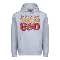 Heather Grey i’m just out here trusting god Premium Hoodie - MaliasSmallBusiness