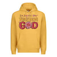 Mustard i’m just out here trusting god Premium Hoodie - MaliasSmallBusiness