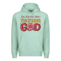 Seafoam i’m just out here trusting god Premium Hoodie - MaliasSmallBusiness