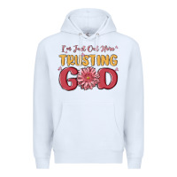 White i’m just out here trusting god Premium Hoodie - MaliasSmallBusiness