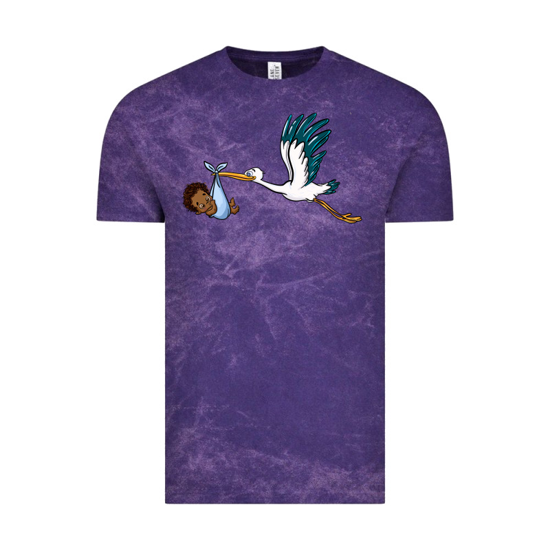 Stork With Black Baby Boy Vintage Tee by BarkalooDesign | Teevron