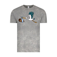 Cloud Rock stork with black baby boy Vintage Tee - BarkalooDesign