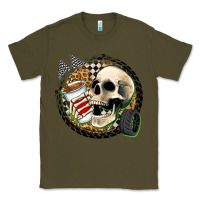 Army Green race skull Classic Tee - Zillion Design Studio