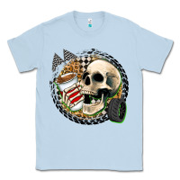 Dusty Blue race skull Classic Tee - Zillion Design Studio
