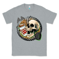 Heather Grey race skull Classic Tee - Zillion Design Studio