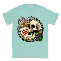Seafoam race skull Classic Tee - Zillion Design Studio
