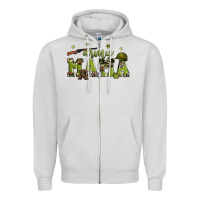 Dove Grey army mama Zipper Hoodie - Zillion Design Studio