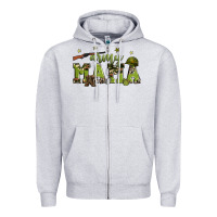 Heather Grey army mama Zipper Hoodie - Zillion Design Studio