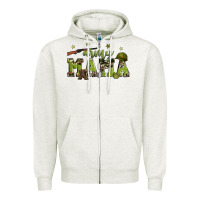 Oatmeal Heather army mama Zipper Hoodie - Zillion Design Studio
