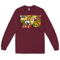 Burgundy lunch lady coffee cups Long Sleeve Tee - Zillion Design Studio