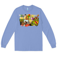 Colony Blue lunch lady coffee cups Long Sleeve Tee - Zillion Design Studio