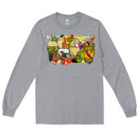 Heather Grey lunch lady coffee cups Long Sleeve Tee - Zillion Design Studio