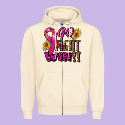 Go Fight Win Zipper Hoodie Designed By Ranaportraitstore