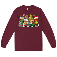 Burgundy Christmas tractor coffee cups Long Sleeve Tee - Zillion Design Studio