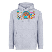 Heather Grey teacher life rainbow frosted Heavyweight Hoodie - JahusDesignShop
