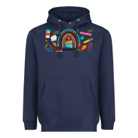Navy teacher life rainbow frosted Heavyweight Hoodie - JahusDesignShop