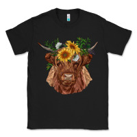 Black highland cow with sunflowers Classic Tee - RanaPortraitStore