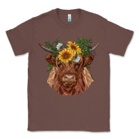 Chestnut highland cow with sunflowers Classic Tee - RanaPortraitStore