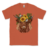 Copper highland cow with sunflowers Classic Tee - RanaPortraitStore