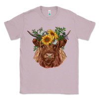 Lilac highland cow with sunflowers Classic Tee - RanaPortraitStore