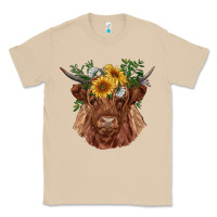 Mushroom highland cow with sunflowers Classic Tee - RanaPortraitStore