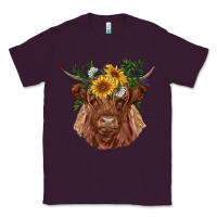 Plum highland cow with sunflowers Classic Tee - RanaPortraitStore
