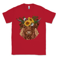 Red highland cow with sunflowers Classic Tee - RanaPortraitStore