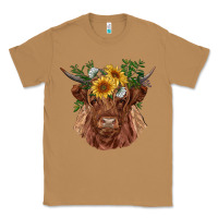 Toasted Coconut highland cow with sunflowers Classic Tee - RanaPortraitStore