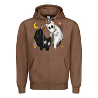 Chestnut Ghost Cats with Balance Halloween Zipper Hoodie - texasbilliewilder