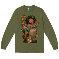 Army Green love melanin Long Sleeve Tee - texasbilliewilder
