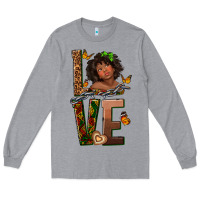 Heather Grey love melanin Long Sleeve Tee - texasbilliewilder