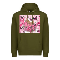 Army Green breast cancer nails hope Premium Hoodie - MaliasSmallBusiness