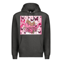 Charcoal Heather breast cancer nails hope Premium Hoodie - MaliasSmallBusiness