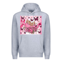 Heather Grey breast cancer nails hope Premium Hoodie - MaliasSmallBusiness