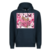 Navy breast cancer nails hope Premium Hoodie - MaliasSmallBusiness